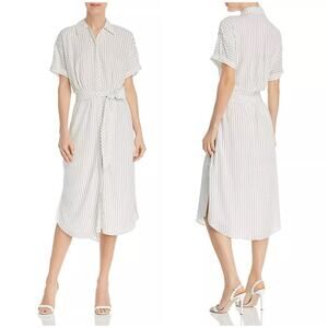 Joie Chellie Pinstriped Shirt Dress NEW Small Midi Button Front Belted